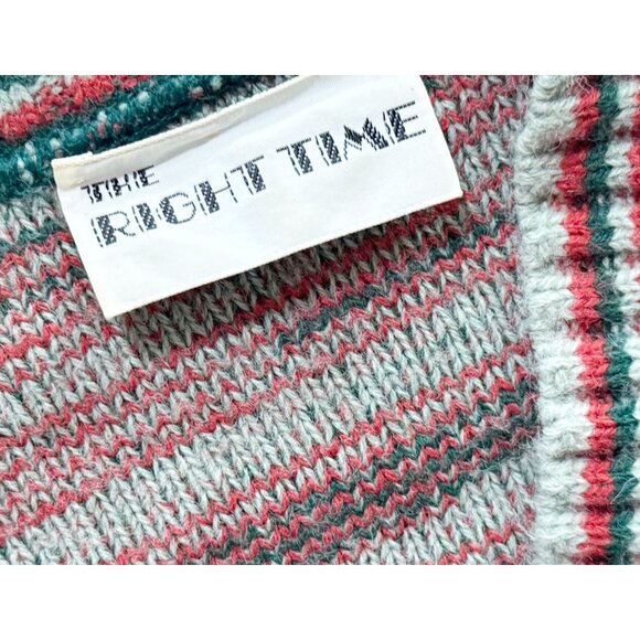 Vintage THE RIGHT TIME 1970s / 1980s V Neck Striped Sweater Sz XS - Picture 7 of 8